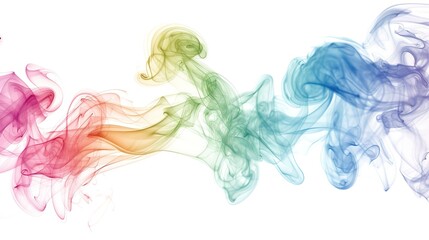 Dense multicolored smoke of red, purple and pink colors on a black isolated background. Background of smoke