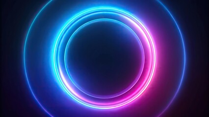 Obraz premium Abstract circle of blue and purple light close-up