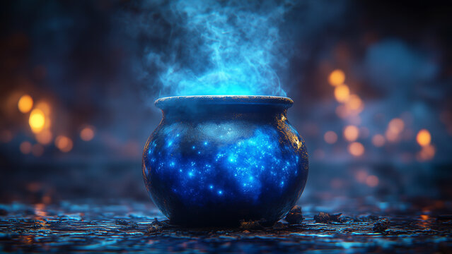 An elegant witch s cauldron elixir in Gothic minimalist form