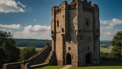 An enchanting archer tower nestled in a peaceful forest invites moments of tranquility