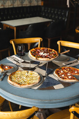 Appetizing Italian pizza, food photography, mockup, restaurant food presentation.