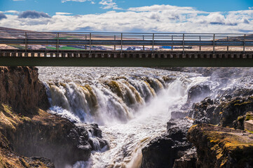 Obraz premium Kolugljufur Canyon and Kolufoss naure sceneries, Iceland 