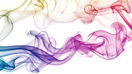 Dense multicolored smoke of red, purple and pink colors on a black isolated background. Background of smoke