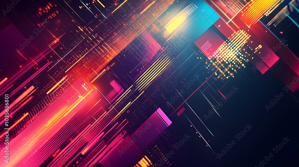 Poster abstract geometric shape technology digital hi tech concept background. space for your text.