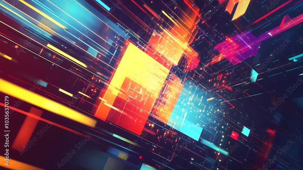 Poster abstract geometric shape technology digital hi tech concept background. space for your text.