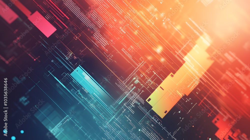 Poster abstract geometric shape technology digital hi tech concept background. space for your text.