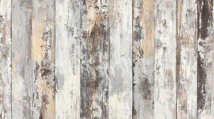 Obraz premium Rustic wood paneling with a worn, chipped paint effect