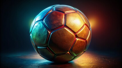 Fototapeta premium Vintage 3D Soccer Ball Illustration on Transparent Background for Low Light Photography