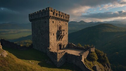 A scenic archer tower along a winding river path