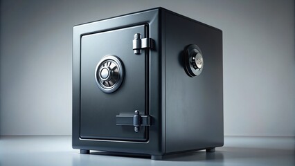 Black Metal Safe with Electrical Lock - Fireproof Security Solution for Personal Information Protection