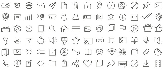 Set of user interface icons for commercial purposes. Set of interface icons.