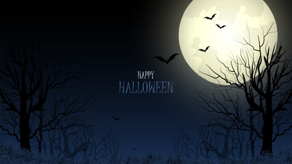 Halloween celebration background with Pumpkin and horror Castle. Horror Halloween Background.
