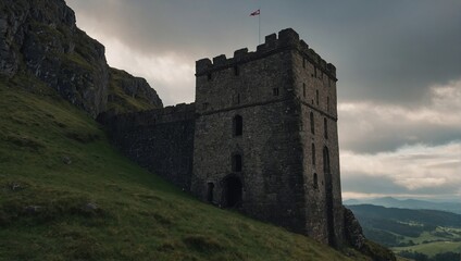 A serene archer tower by a tranquil river offers peace and tranquility in nature's lap