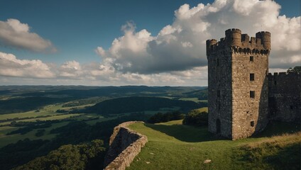 A serene archer tower in a quiet valley offers tranquility and calm