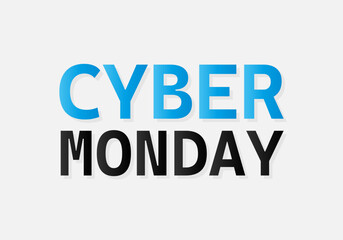 Cartel de cyber monday de degradado azul y negro.