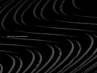 Abstract futuristic dark black background with waving design. Realistic 3d wallpaper with luxurious flowing lines. Elegant background for posters, websites, brochures, cards, banners, apps etc.