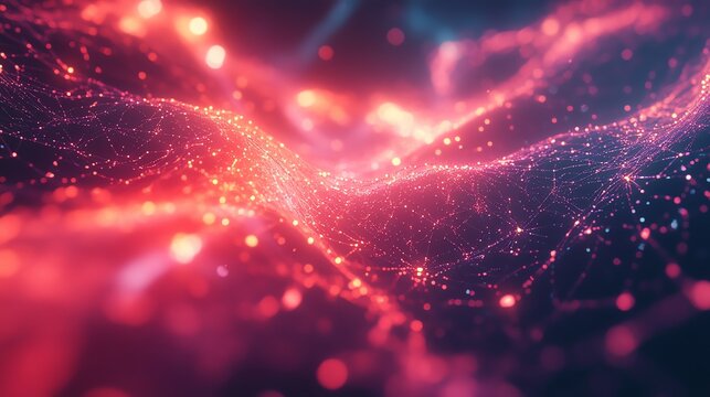 Abstract colorful light trail design on dark background