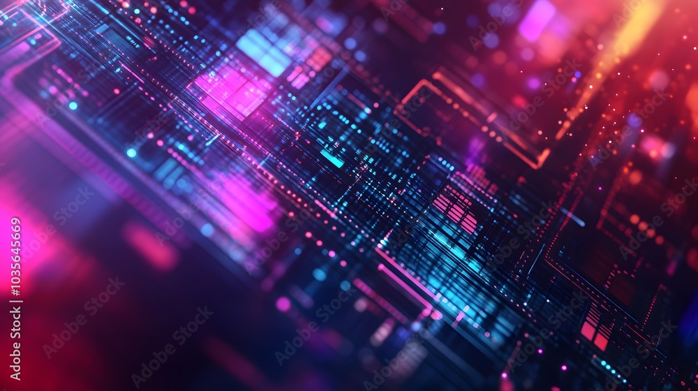 Aufkleber abstract geometric shape technology digital hi tech concept background. space for your text.