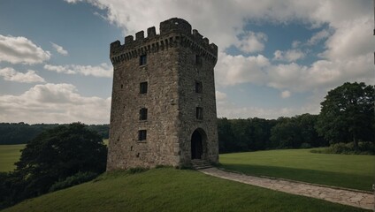 A stunning archer tower during a summer sunset