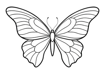 Continuous Line Art of a Butterfly Wing Pattern – Elegant Minimalist Vector