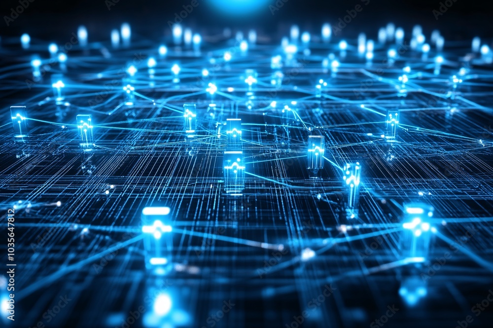 Poster abstract digital network connection technology background