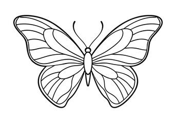 Continuous Line Art of a Butterfly Wing Pattern – Elegant Minimalist Vector