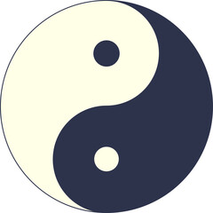 Yin Yang symbol representing balance and duality with black and white swirls.