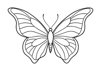 Continuous Line Art of a Butterfly Wing Pattern – Elegant Minimalist Vector