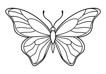 Continuous Line Art of a Butterfly Wing Pattern – Elegant Minimalist Vector