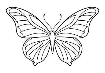 Continuous Line Art of a Butterfly Wing Pattern – Elegant Minimalist Vector
