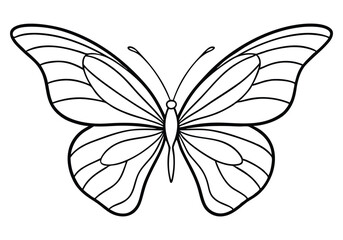 Continuous Line Art of a Butterfly Wing Pattern – Elegant Minimalist Vector