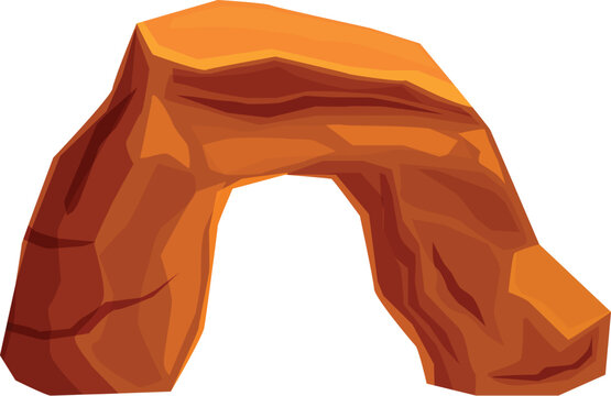 recommend clip art: Illustration of a big natural sandstone arch forming a passage isolated on white background