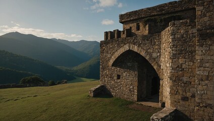 A vibrant archer tower surrounded by colorful flowers