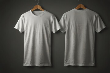  White T-Shirt front and back, Mockup template for design print 