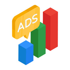 Modern design icon of ad chart

