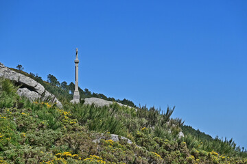 Fototapeta premium Capo di Finisterre e fine del Cammino di Santiago di Compostela, provincia di coruña, galizia, spagna, 
