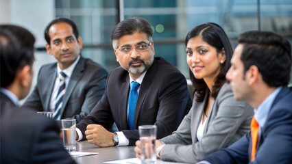 Indian business leaders participating in a roundtable discussion focused on networking strategies.

