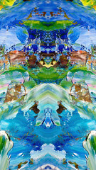 Fototapeta premium Abstract background art . Ethnic pattern. Mixtures of oil paint. Trendy hand painting canvas. Wall decor and Wall art prints Idea. 3D Texture. Art object