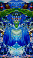 Abstract background art . Ethnic pattern. Mixtures of oil paint. Trendy hand painting canvas. Wall decor and Wall art prints Idea. 3D Texture. Art object