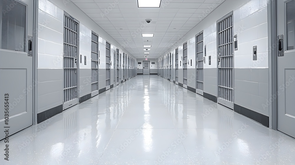 Poster innovative smart prison cell with iot powered surveillance and biometric access systems providing se