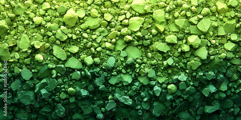 Poster a textured gradient of green-toned stones or pebbles, creating a visually appealing pattern.