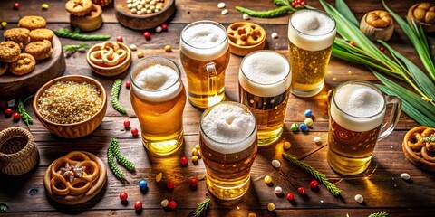 Cheers to International Beer Day: Festive Glasses of Beer on a Table for Celebration