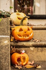 halloween pumpkin on a wooden background