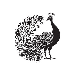 Fototapeta premium The peacock Silhouette vector