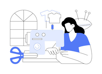 Sewing isolated cartoon vector illustrations.