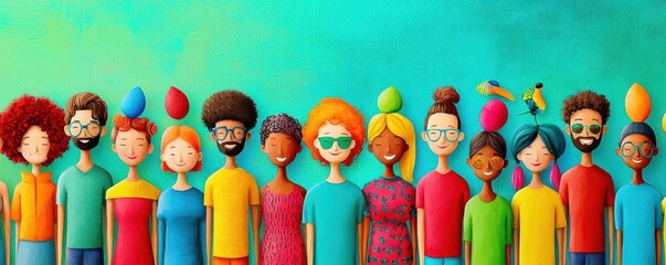 Obraz premium Diverse group united, symbolizing equality, solidarity, and unity, flat design illustration