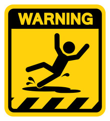 Warning Slippery Symbol Sign,Vector Illustration, Isolate On White Background Label. EPS10