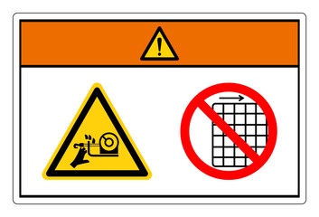 Warning Cutting Of Finger Hazard Do Not Remove Guard Symbol Sign, Vector Illustration, Isolate On White Background Label .EPS10