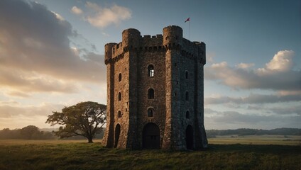 An elegant archer tower adorned with flowers enchants visitors and adds beauty to the landscape