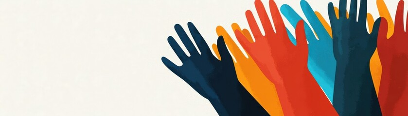 Global community united for human rights, fostering integration and humanity, flat design illustration